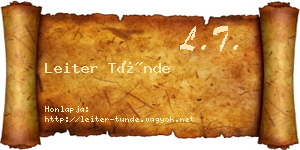 Leiter Tünde névjegykártya